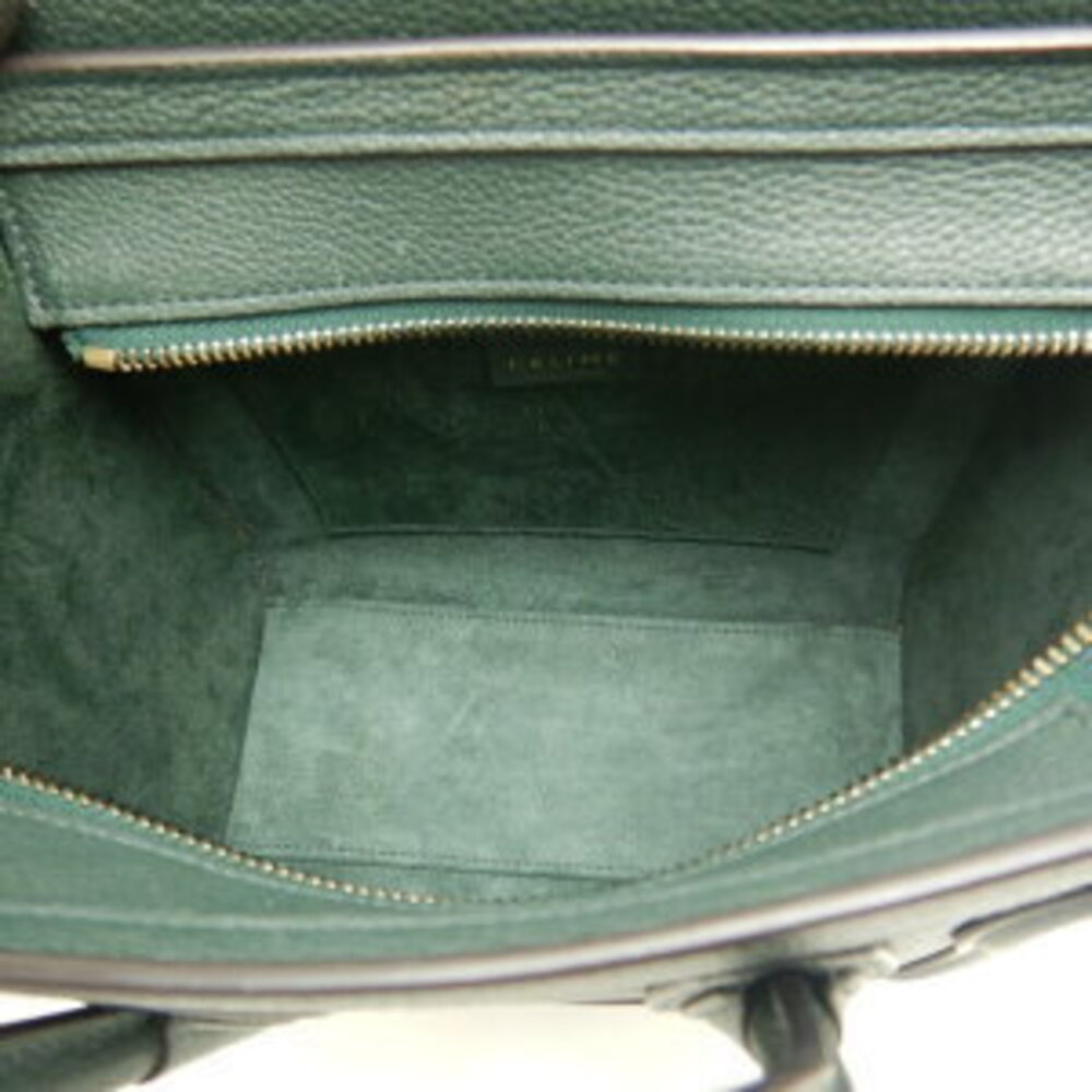 CELINE Luggage 2way Shopper Handbag Calfskin Dark Green - Picture 8 of 9